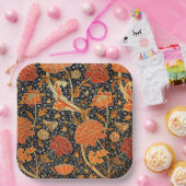 Assiettes En Carton Cray, un motif de William Morris, (Fête)