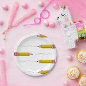 Assiettes En Carton Crayon sur blanc (Fête)