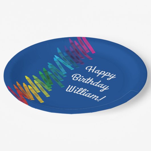 Assiettes En Carton Crayons Anniversaire de enfant Party Art joli colo (Angle)