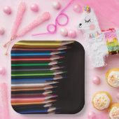 Assiettes En Carton Crayons colorés (Fête)