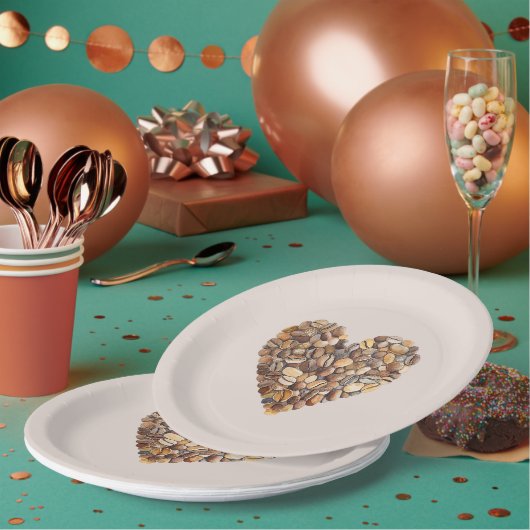 Assiettes En Carton Cream Coffee Heart Cups (Multi)