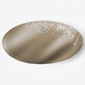 Assiettes En Carton Cream Gold Glitz Parties scintillant Ice Cream Dri (Angle)