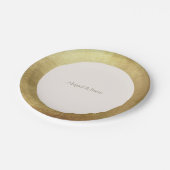 Assiettes En Carton Cream & Metallic Gold Image Mariage simple (Angle)