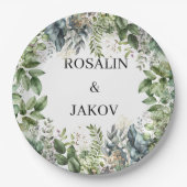 Assiettes En Carton Create Your Own wedding eucalyptus (Devant)