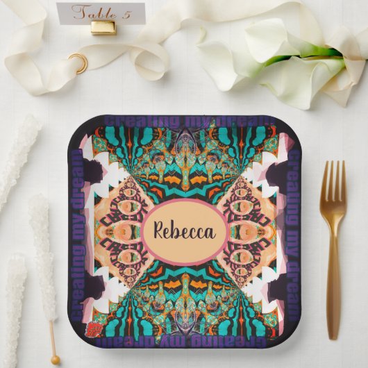 Assiettes En Carton Creating my Dream with a name or a word (Mariage)