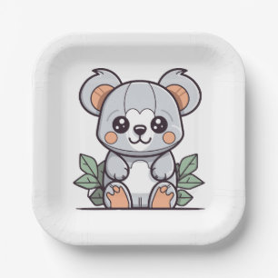 Assiettes En Carton Création de Koala Vector Magique Kawaii