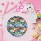 Assiettes En Carton Création sous-marine Conception de collage (Fête)