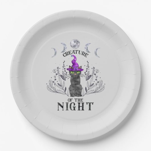 Assiettes En Carton Créature de la nuit (Devant)