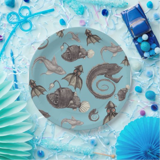 Assiettes En Carton Créatures marines (Fête)
