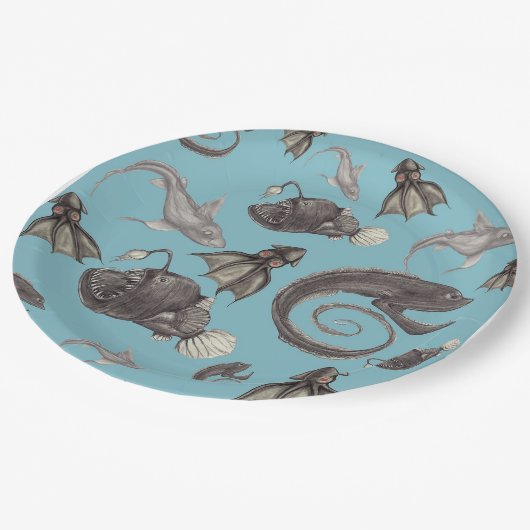 Assiettes En Carton Créatures marines (Angle)