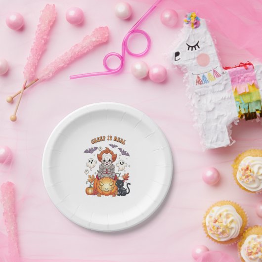 Assiettes En Carton Creep It Real Halloween Clown (Fête)