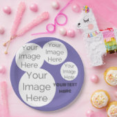 Assiettes En Carton créer son propre modèle de texte photo papier viol (Fête)