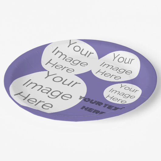 Assiettes En Carton créer son propre modèle de texte photo papier viol (Angle)