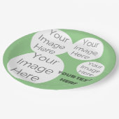 Assiettes En Carton créer votre propre modèle texte photo verte (Angle)