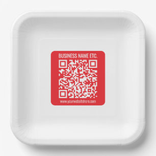 Assiettes En Carton Créez instantanément votre propre code QR Rouge