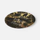 Assiettes En Carton Créez votre propre marbre noir + or Faux Foil (Angle)