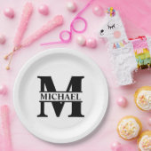 Assiettes En Carton Créez votre propre monogramme (Fête)