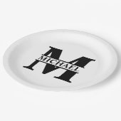 Assiettes En Carton Créez votre propre monogramme (Angle)