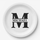 Assiettes En Carton Créez votre propre monogramme (Devant)