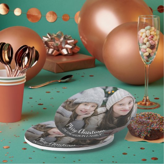 Assiettes En Carton Créez votre propre photo de famille Joyeux Noël (Multi)