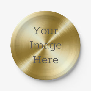 Assiettes En Carton Créez votre propre rayon brossé 14k métal or