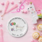 Assiettes En Carton Crème anglaise Golden Retriever mignon chien - Ann (Fête)