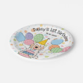 Assiettes En Carton Crème blanc Cockapoo Cavapoo Chien Anniversaire (Angle)