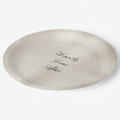 Assiettes En Carton Crème blanche Faux Mariage en cuir (Angle)