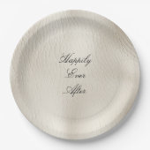 Assiettes En Carton Crème blanche Faux Mariage en cuir (Devant)