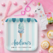Assiettes En Carton Crème bleue Crème de glace Plaques papier fête d'a (Fête)