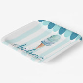 Assiettes En Carton Crème bleue Crème de glace Plaques papier fête d'a (Angulaire)