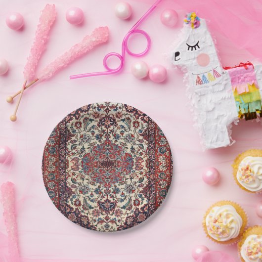 Assiettes En Carton Crème bleue perse (Fête)