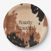 Assiettes En Carton Crème Brown de cowhide (Devant)