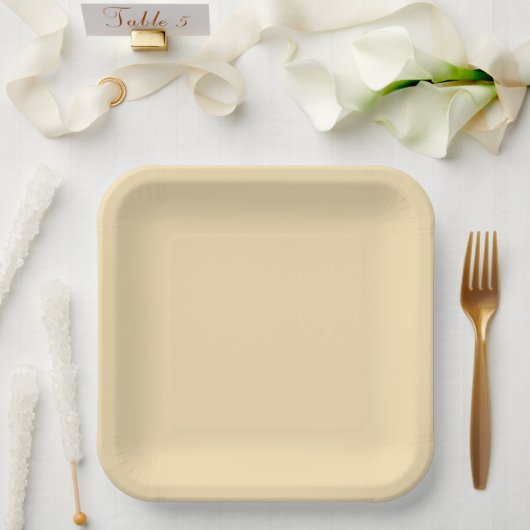 Assiettes En Carton Crème côtière moderne solide (Mariage)