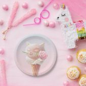 Assiettes En Carton Crème de glace Kitty - Rosy & Dreamy (Fête)