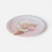 Assiettes En Carton Crème de glace Kitty - Rosy & Dreamy (Angle)