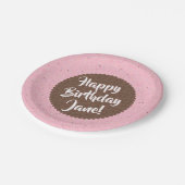 Assiettes En Carton Crème de glace rose Anniversaire (Angle)