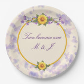 Assiettes En Carton Crème de mariage du jardin de printemps (Devant)