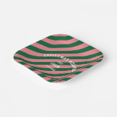 Assiettes En Carton Crème de Noël Morceau vert rose bonbons rayures (Angulaire)