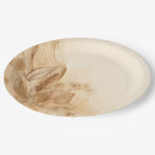 Assiettes En Carton Crème d'ivoire botanique Mariage textuel (Angle)