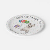 Assiettes En Carton Crème French Bulldog mignonne Cartoon Chien Annive (Angle)