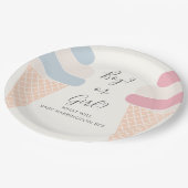 Assiettes En Carton Crème Glace Pastel Couleur Garçon Ou Fille Genre R (Angle)