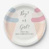 Assiettes En Carton Crème Glace Pastel Couleur Garçon Ou Fille Genre R (Devant)