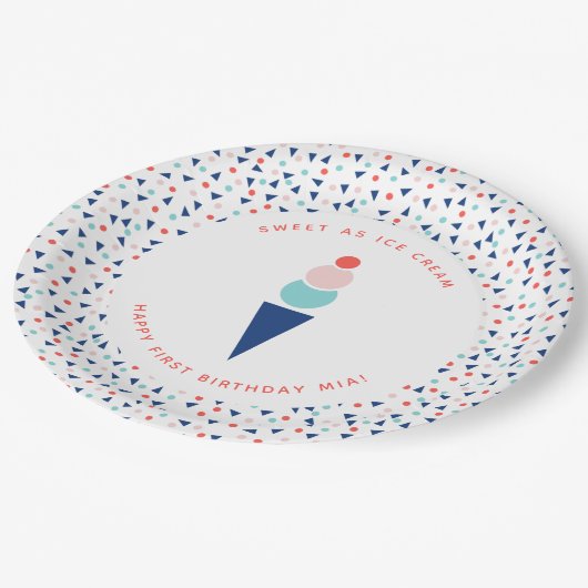 Assiettes En Carton Crème glacée (Angle)