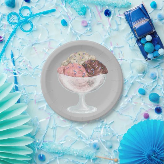Assiettes En Carton Crème glacée (Fête)