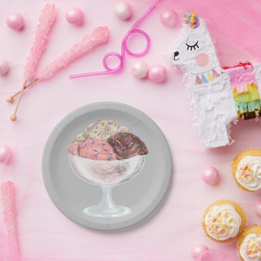 Assiettes En Carton Crème glacée (Fête)