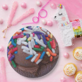 Assiettes En Carton Crème glacée au chocolat foncé avec arrosage arc-e (Fête)