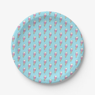 Assiettes En Carton Crème glacée avec arrosage Moderne coloré mignon c