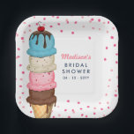 Assiettes En Carton Crème glacée d'été Fête des mariées moderne<br><div class="desc">Summer Ice Cream Moderne Aquarelle Fête des mariées Papier Plaques comporte un cône de crème glacée estivale aquarelle rempli de boules de crème glacée sucrées et colorées sur un arrière - plan blanc. Créé par Evco Studio www.zazzle.com/store/evcostudio</div>