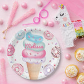 Assiettes En Carton Crème glacée Donut Anniversaire Plaques papier (Fête)